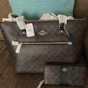 Large Coach Tote and Wallet